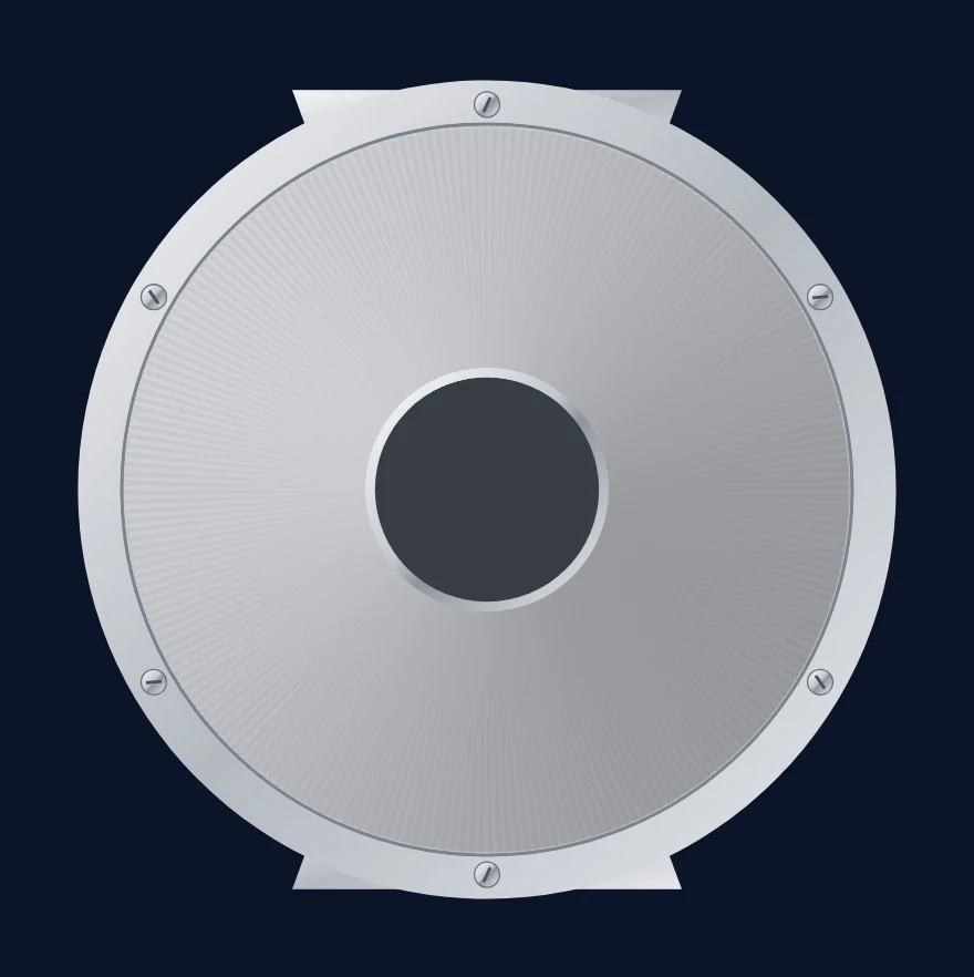 The caseback: radially brushed steel with a small recessed disc engraved ABBO, Eclipse, Series One, 17 / 60.